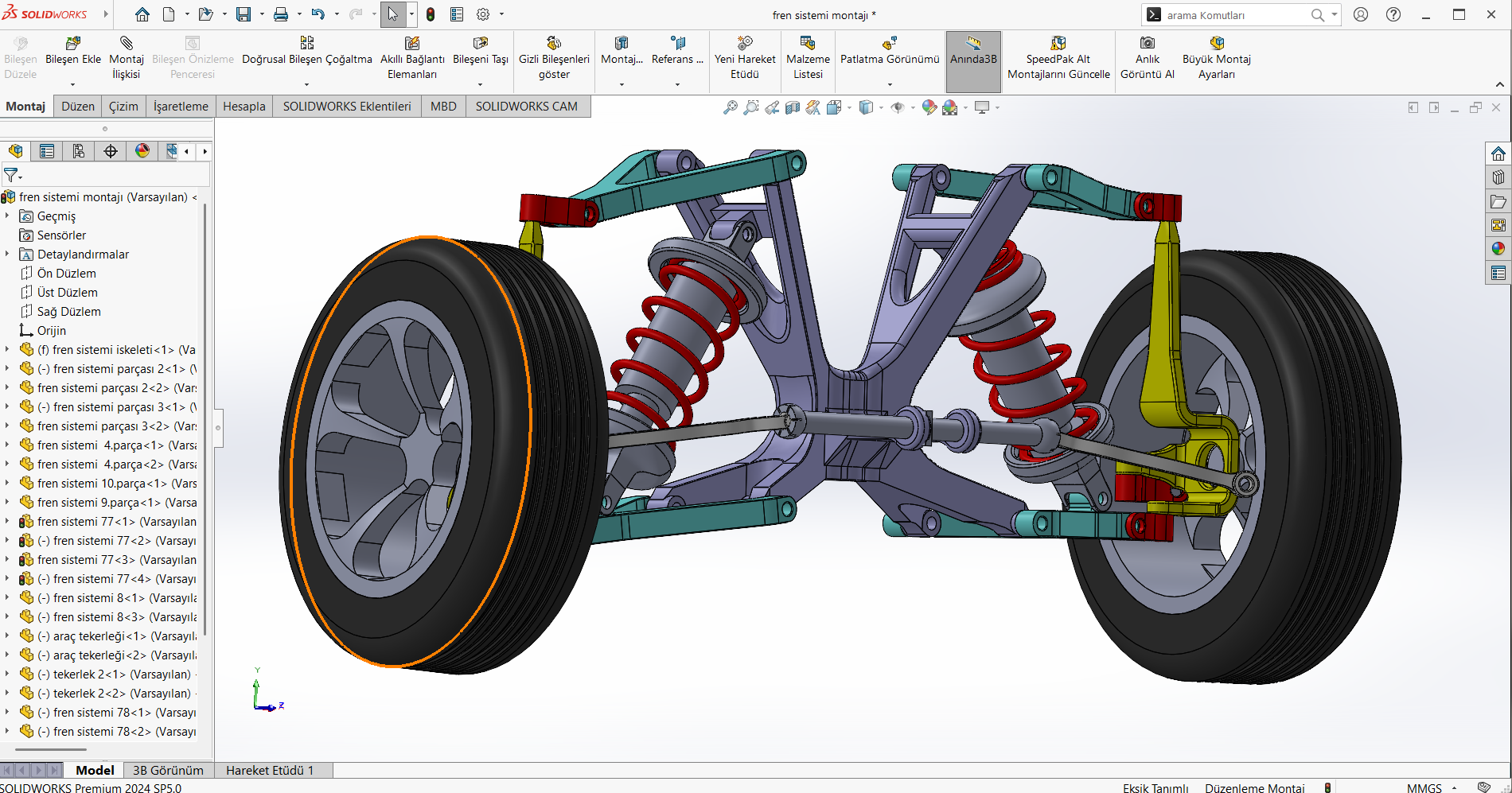 独立双通道悬架和制动系统安装